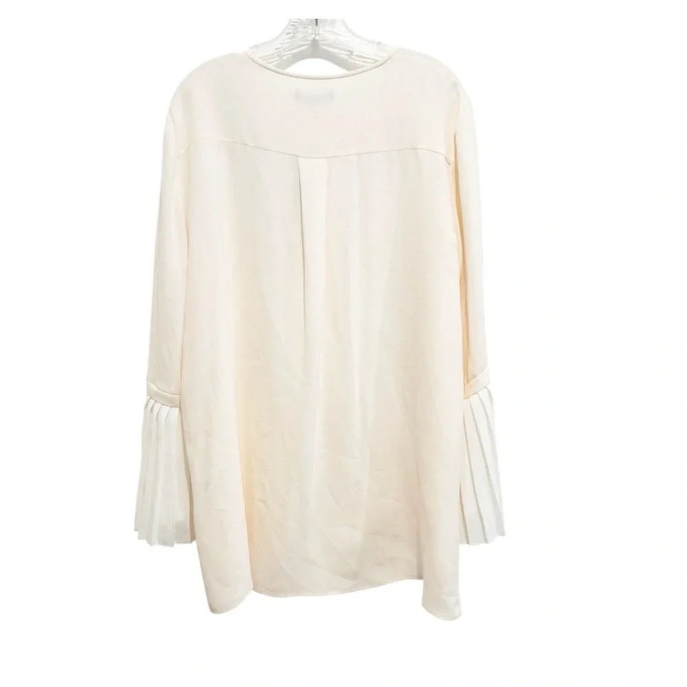 Lafayette 148 New York 100% Silk Pleated Shelia Bell Sleeve Blouse Size XL NWT - Picture 3 of 6
